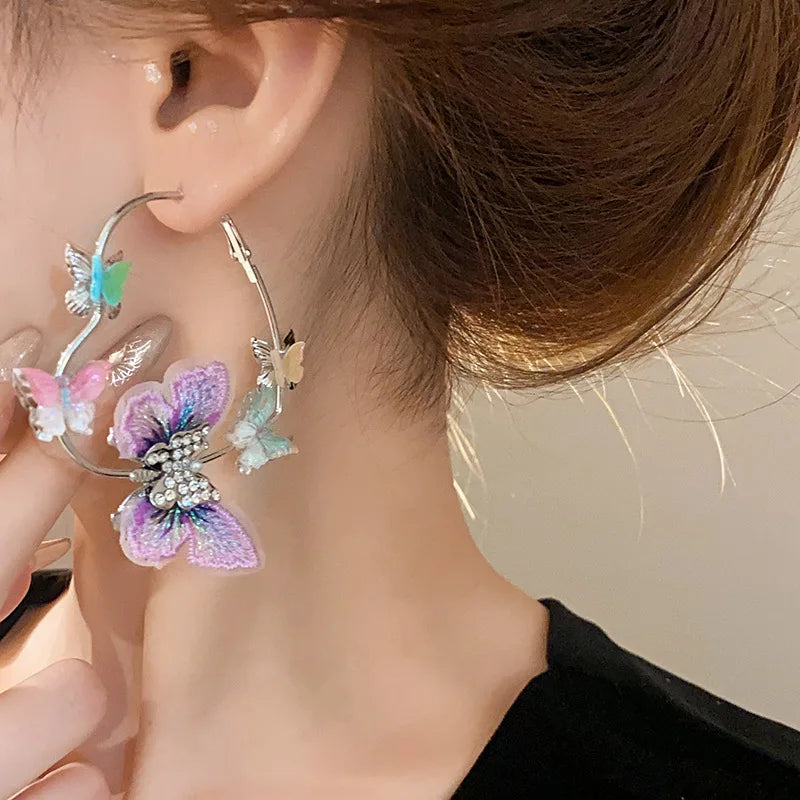 Pendientes Estilo Francés de Mariposas de Colores 🦋