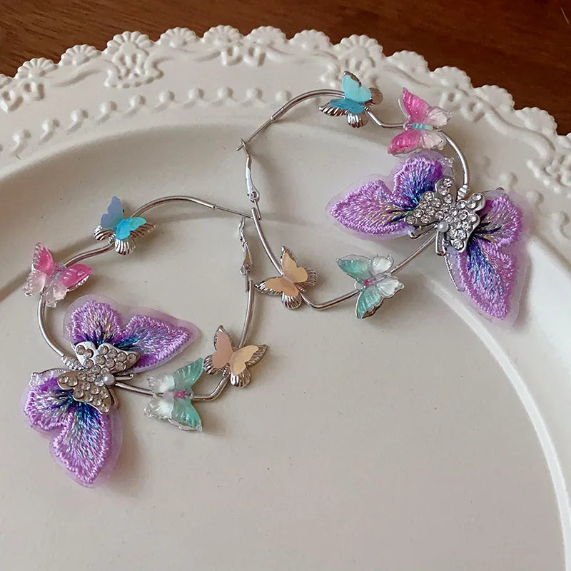 Pendientes Estilo Francés de Mariposas de Colores 🦋