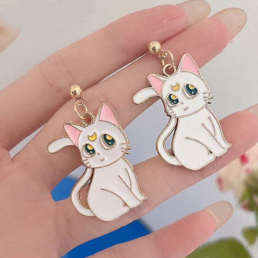 Pendientes Animados Gato Luna 🐱🌙