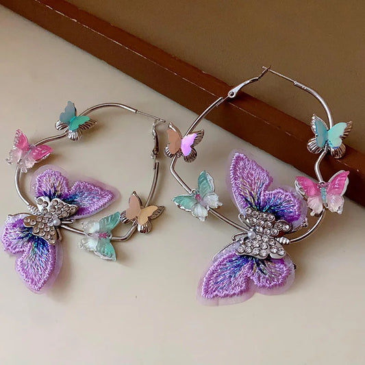 Pendientes Estilo Francés de Mariposas de Colores 🦋