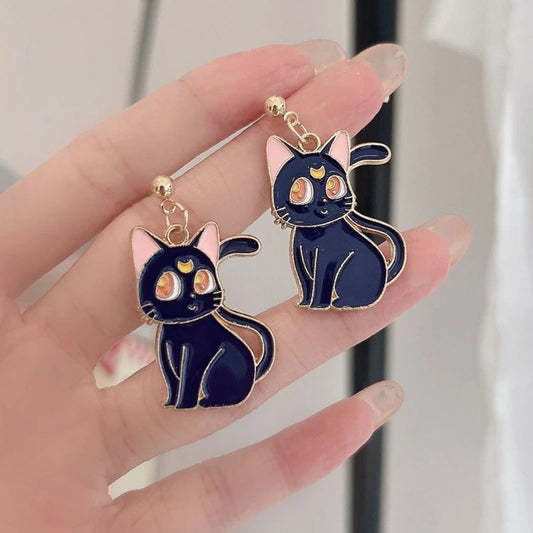 Pendientes Animados Gato Luna 🐱🌙