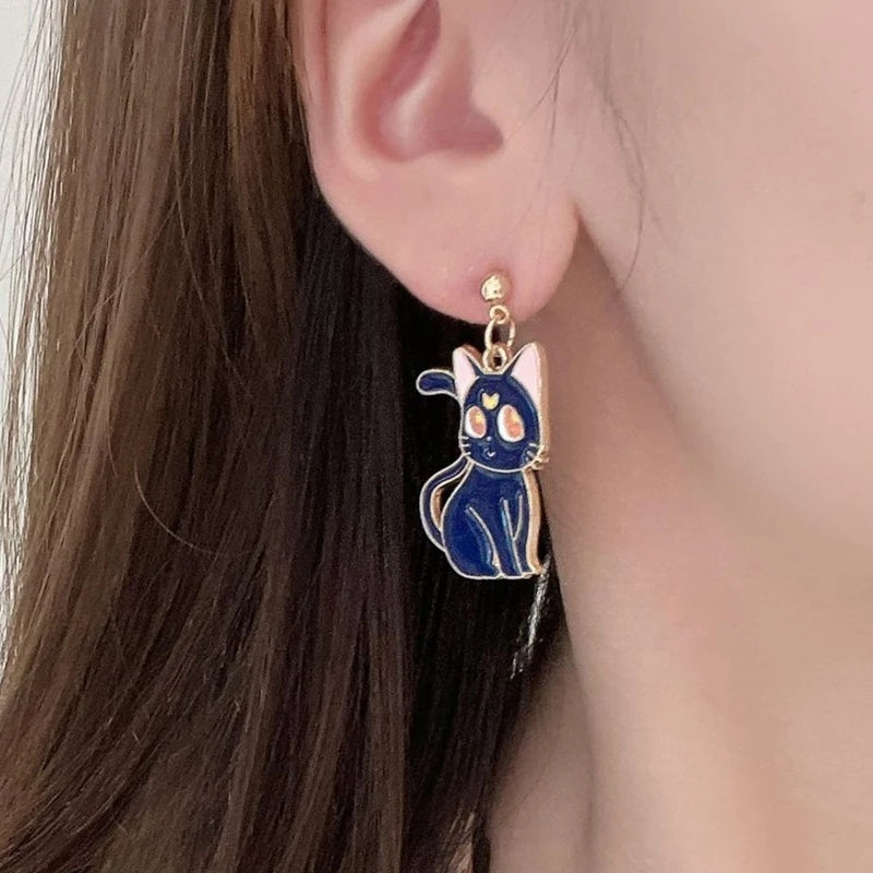 Pendientes Animados Gato Luna 🐱🌙