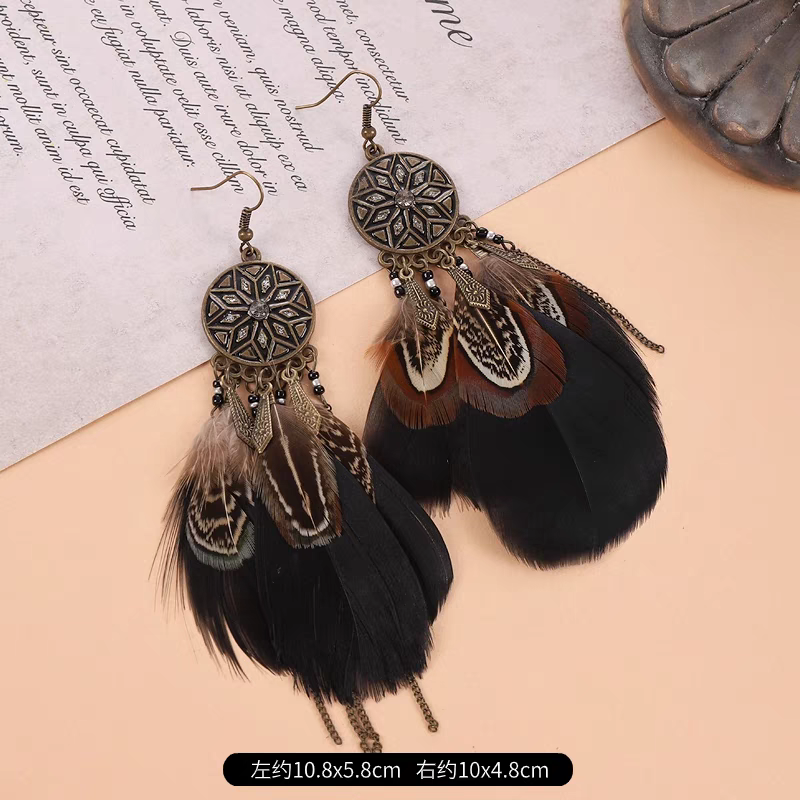 Pendientes de Plumas Estilo Árabe