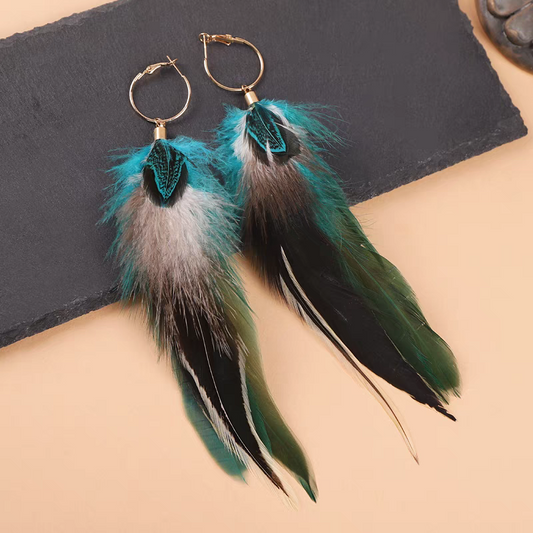 Pendientes de Plumas Estilo Árabe