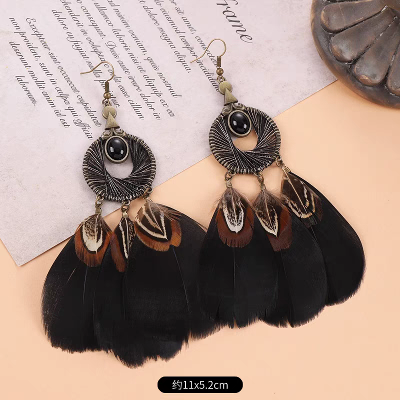 Pendientes de Plumas Estilo Árabe