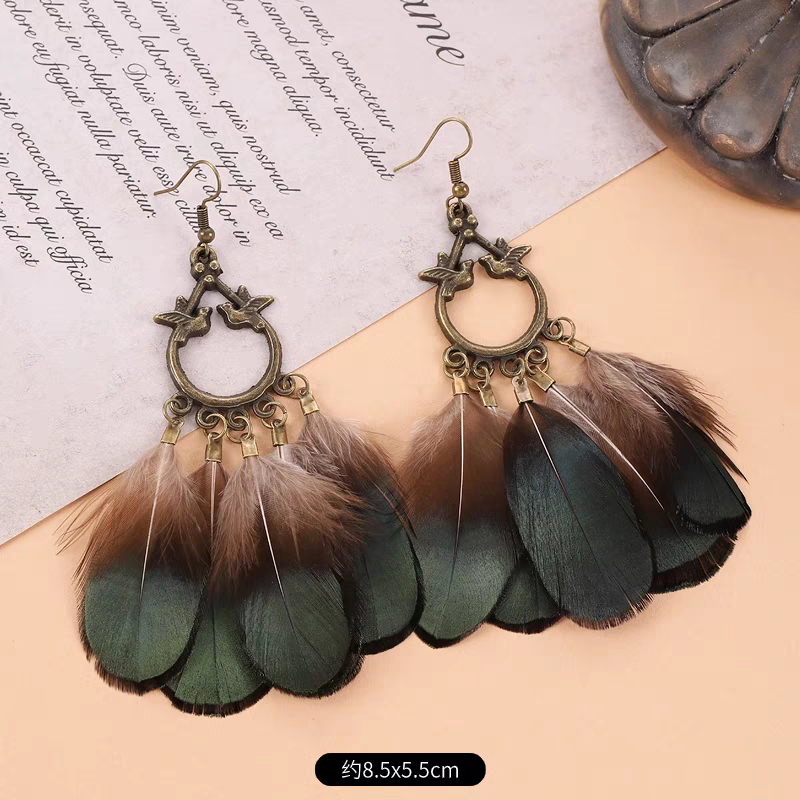 Pendientes de Plumas Estilo Árabe