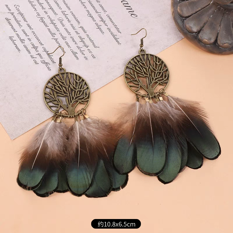 Pendientes de Plumas Estilo Árabe