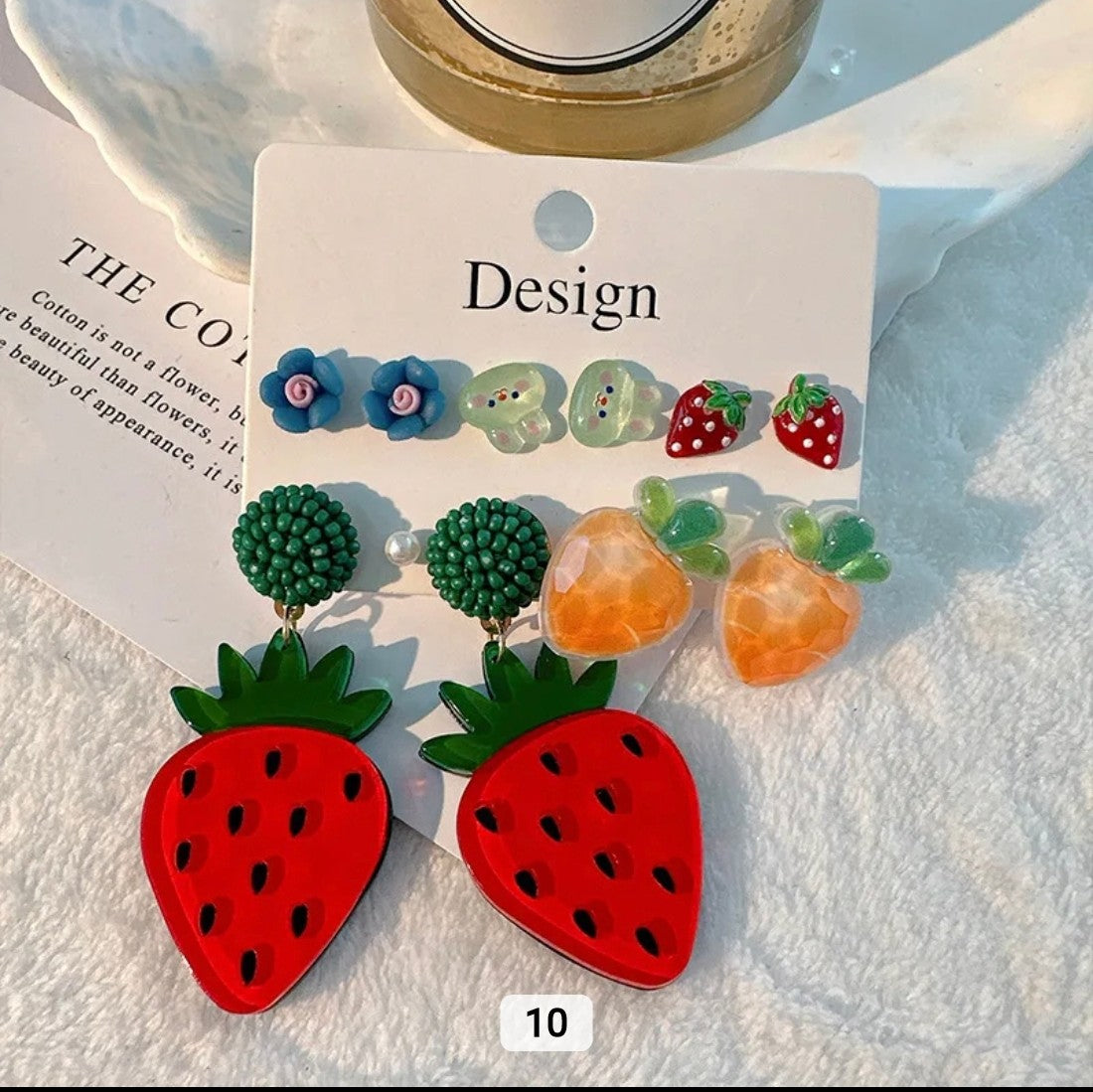 Set de Aretes y Pendientes de Colección 🍋‍🟩🍓