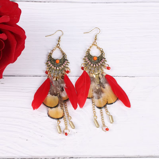 Pendientes de Plumas Estilo Árabe