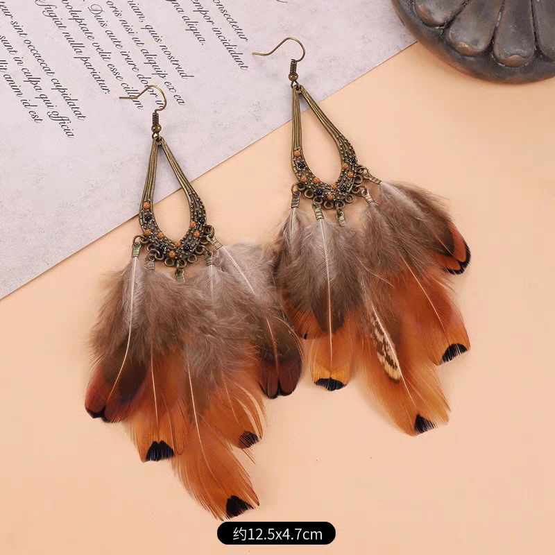 Pendientes de Plumas Estilo Árabe