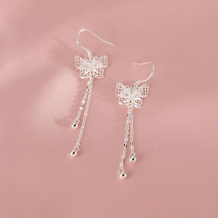 Pendientes Diseño de Mariposa en Plata Ley 999