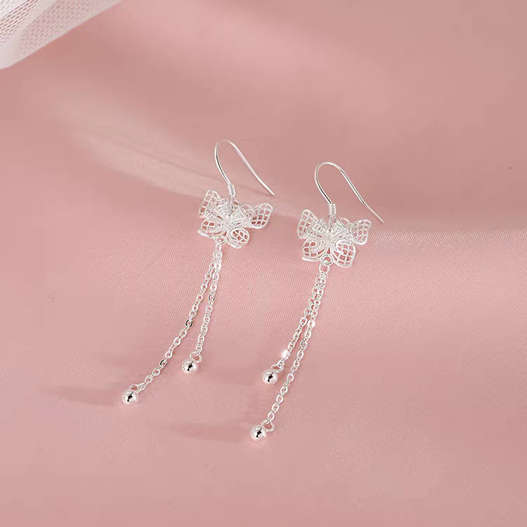 Pendientes Diseño de Mariposa en Plata Ley 999