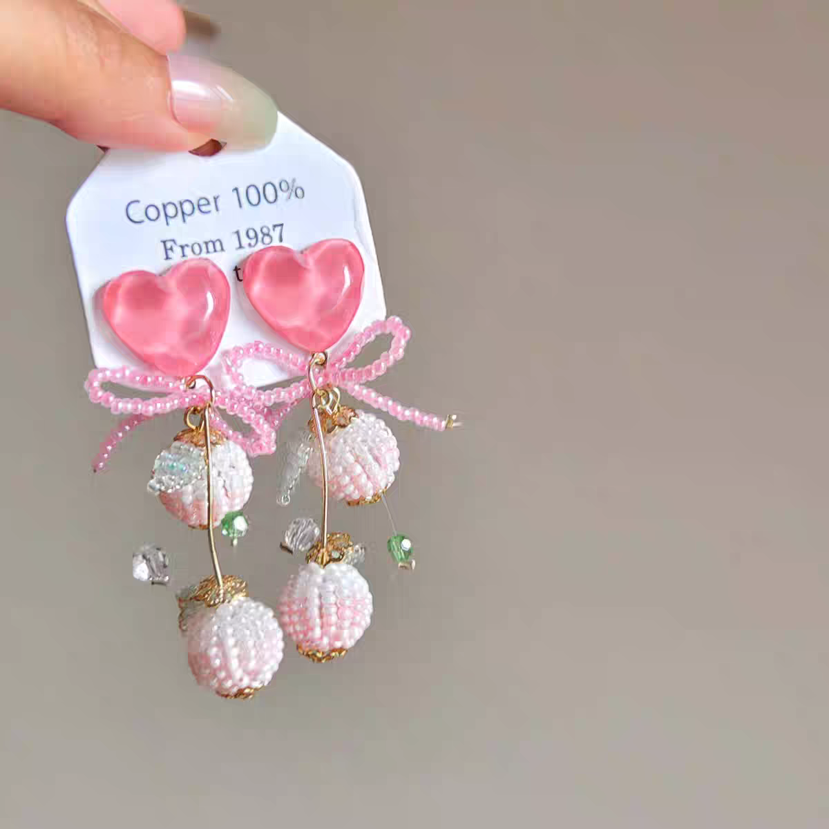 Pendientes de Corazón Rosa Brand Concept 1987