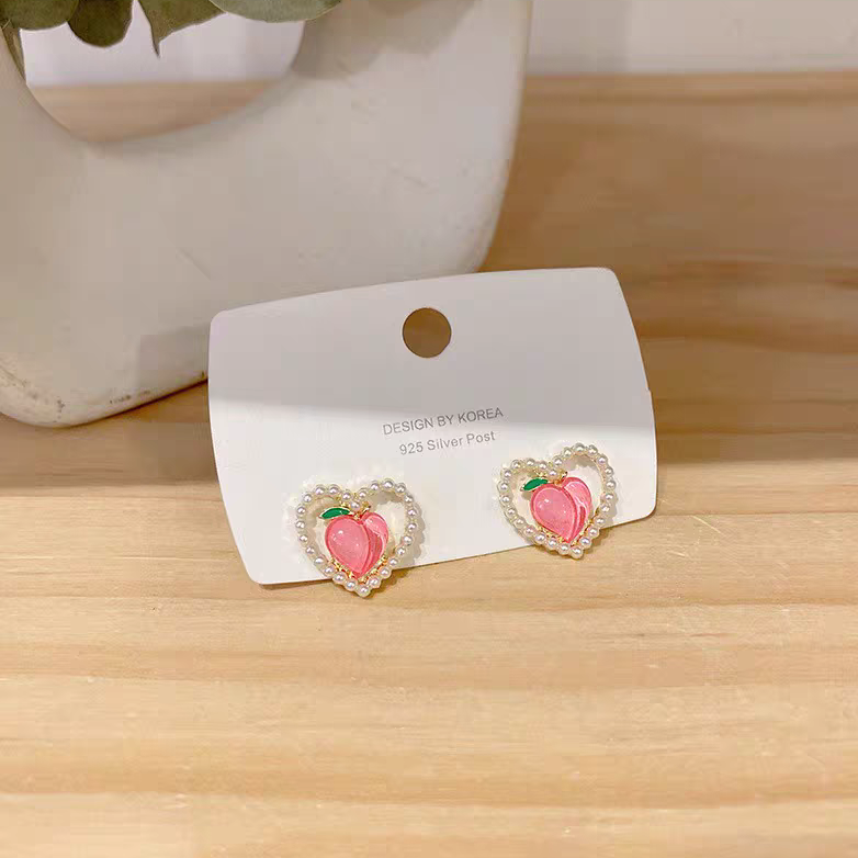 Pendientes Diseño de Corazón de Melón ❤️