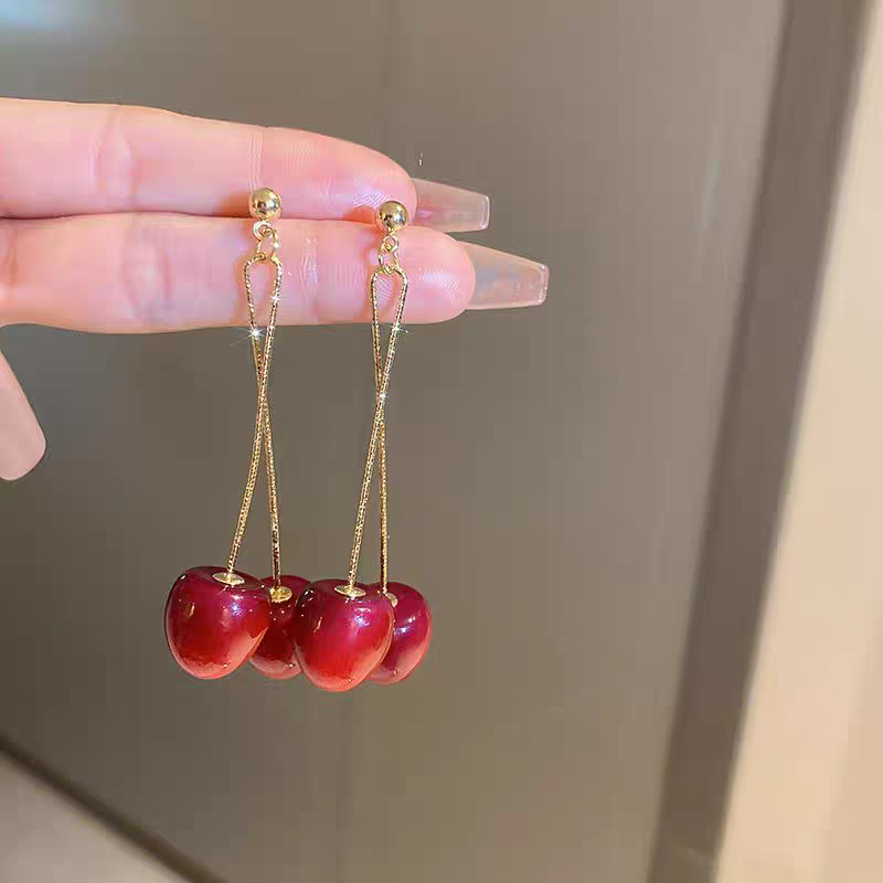 Pendientes de Cerezas Doble Caída 🍒