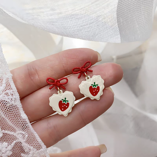 Pendientes Corazón y Fresa 🍓