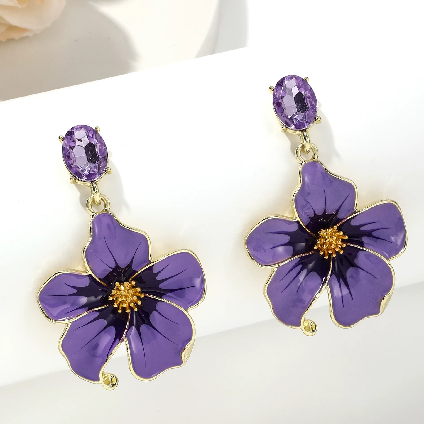 Pendientes Flores de Loto Violeta